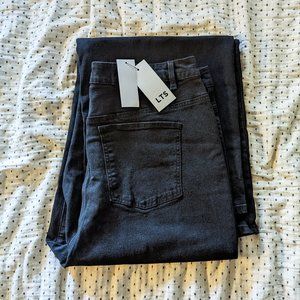 Long Tall Sally black wide leg jeans, 36" inseam